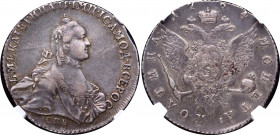 Russia Poltina 1764 СПБ ЯI NGC XF40
Bit# 274; 3 R by Petrov; Conros# 110/4; Silver; Catherine II; Very rare coin on practice.
