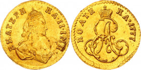 Russia Poltina 1777
Bit# 116 R; Gold (.917) 0.65g 12.5mm; AU-UNC. Not common.