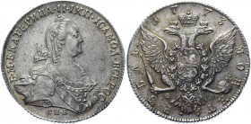 Russia 1 Rouble 1773 СПБ ФЛ
Bit# 217; 2,5 R by Petrov; Silver 23.64 g.; UNC, mint luster, scratches.