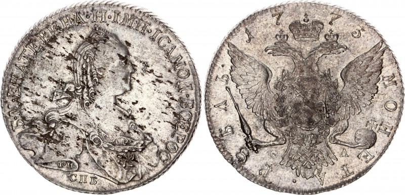 Russia 1 Rouble 1773 СПБ ФЛ
Bit# 217; Silver, UNC, night-sky stars patina, inte...