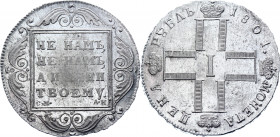 Russia 1 Rouble 1801 СМ АИ
Bit# 46; 2,5 R by Petrov; Conros# 74/10; Edge lettering. Silver 20.66g., AUNC, mint luster.