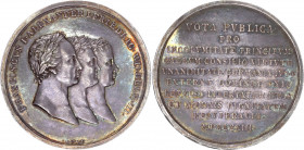 Russia Silver Medal "Alliance of the Monarchs in the War against France" 1813
Alexander I, 1777-1825. Dies by I. Lang. Laureate busts of Aleksander, ...