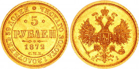 Russia 5 Roubles 1872 СПБ HI
Bit# 20; Conros# 18/16; Gold (.917) 6.47 g.; AUNC