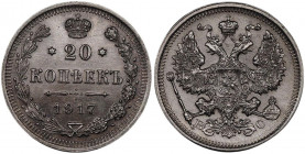 Russia 20 Kopeks 1917 СПБ ВС R1
Bit# 119 R1; Conros# 146/94; Silver 3.60 g.; AUNC
