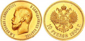 Russia 10 Roubles 1904 AP Proof
Bit# 12; Gold, UNC, PROOF. Very rare coin in proof quality!