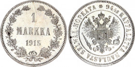 Russia - Finland 1 Markka 1915 S
Bit# 401; Silver; UNC with prooflike surface