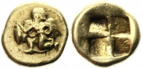 Ancient Greece Mysia, Kyzikos EL Hekte 550 - 500 BC
Greenwell 57; SNG France 271; Gulbenkian 617; Jameson 2560; Gold 2.16 g.; Obv: Winged male mythol...