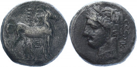 Ancient Greece Carthage, First Punic War BI Dishekel 264 - 241 BC
CNP 186; SNG Copenhagen –; de Luynes 3799; Billon 10.75 g.; Obv.: Wreathed head of ...