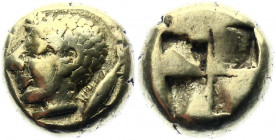 Ancient Greece Ionia Phokaia EL Hekte 478 - 387 BC
Bodenstedt 31; Gold 2.66 g.; Obv: Helmeted head of goddess left; seal right / Rev.: Quadripartite ...