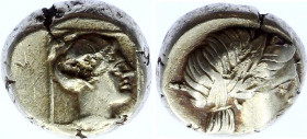 Ancient Greece Lesbos Mytilene EL Hekte / Sixth Stater 377 - 326 BC
Bodenstedt Em. 95; HGC 6, 1021; 2.51g 10mm; Laureate head of Apollo right / Head ...