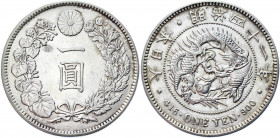 Japan 1 Yen 1908 (41)
Y# A25.3; Silver 27.91 g.; Mutsuhito; UNC