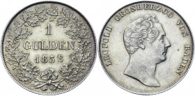 German States Baden 1 Gulden 1838
KM# 207; AKS# 92; Silver 10.57 g.; Leopold I; AUNC