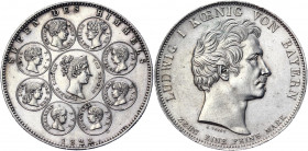 German States Bavaria 1 Taler 1828 (VIDEO)
KM# 734; Silver 28.08g.; Ludwig I; Blessings of Heaven on Royal Family; Mint luster; UNC