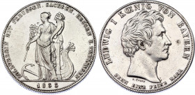 German States Bavaria 1 Konventionstaler 1833
KM# 762; Silver; Ludwig I; Customs Union; XF