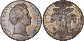 German States Bavaria 2 Taler 1845 NGC MS 61
KM# 821; Silver; Ludwig I; Birth of Two Grandsons; Violet patina