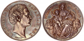 German States Bavaria 1 Vereinsthaler 1866
KM# 877; Silver; Ludwig II; "Madonnentaler"; UNC- with beautiful toning