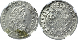 German States Brandenburg 6 Groschen 1686 BA NNR MS62
KM# 429; Silver; Friedrich Wilhelm; Mint: Königsberg; UNC