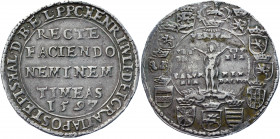 German States Brunswick-Wolfenbüttel 1 Taler 1597
MB# 290; Dav. 9091; Welter# 629; Silver 28.97 g.; Heinrich Julius; "Wahrheitstaler"; XF