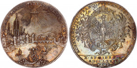 German States Frankfurt 1 Taler 1772 PCB
KM# 251; Silver; "Konventionstaler, City View"; UNC with minor hairlines & amazing toning