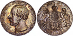 German States Hannover 2 Vereinsthaler 1866 B
KM# 240; Silver; Georg V; AUNC with amazing toning