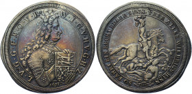 German States Hohenlohe-Neuenstein 1 Taler 1697 GFN
KM# 31; Dav. 6831; Albrecht# 136; Silver 28.98 g.; XF-AUNC Toned