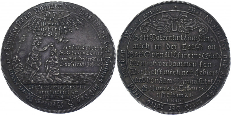 German States Saxony Harz 1 Tauftaler 1753 IBH
Katsouros 23; Silver 29.00 g., 5...