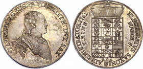 German States Saxony-Albertine 1 Taler 1765 EDC
KM# 976; Dav. 2678; Schnee 1055; Silver 27.71 g.; Sachsen Kurfürstentum, Xaver, 1763-1768. Konvention...