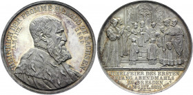 German States Saxony-Albertine "Heinrich der Fromme" Silver Medal 1839
Merseburger 2446; Engelhardt 1893; Silver 19.21 g., 39.3 mm; by Loos & F. Köni...