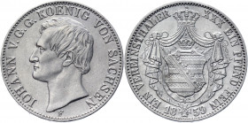 German States Saxony-Albertine 1 Vereinsthaler 1859 F
KM# 1192; AKS# 132; Silver 18.46 g.; Johann; Mint: Dresden; AUNC