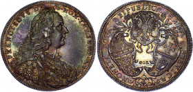 German States Schwäbisch Hall 1 Taler 1746 CGL
KM# 32; Silver; Franciscus; UNC with amazing toning but tiny mount hole on the edge
