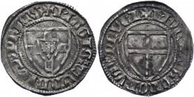 German States Teutonic Order AR Schilling / Quartnic 1351 - 1382 (ND) Winrich von Kniprode
Vossberg# 136; Neumann# 4; Silver 1,70g.; Winrich von Knip...