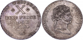 German States Westphalia 1 Taler 1813 C
KM# 118; Silver; Jérôme Bonaparte; XF