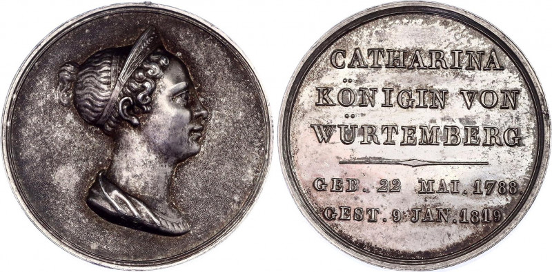 German States Wurttemberg Memorial Medal "Catherine Pavlovna of Russia 1788 - 18...