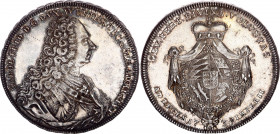 German States Württemberg-Oels 1 Reichstaler 1739
Dav. 2853; Klein/Raff 239; Silver 29.23 g.; Karl Friedrich von Württemberg-Oels als Administrator u...