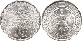 Germany - Weimar Republic 5 Reichsmark 1930 A NGC MS 63
KM# 56; Silver; Oak Tree