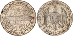 Germany - Weimar Republic 5 Reichsmark 1930 A
KM# 68; Silver; Flight of the Graf Zeppelin; XF/AUNC