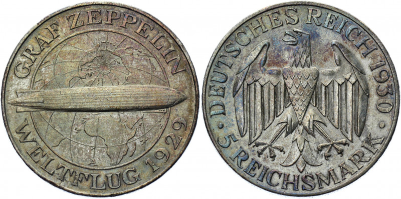 Germany - Weimar Republic 5 Reichsmark 1930 A Commemorative Issue
KM# 68; J. 34...