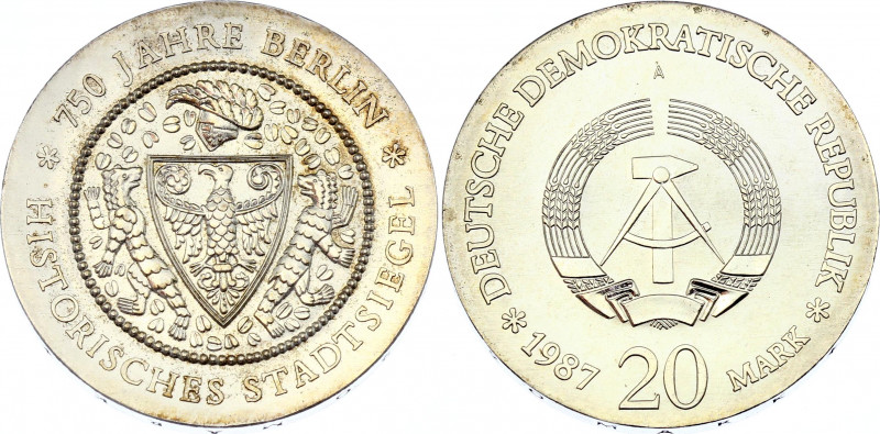 Germany - DDR 20 Mark 1987 Rare!
KM# 119; 750th Anniversary of Berlin - City Se...
