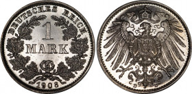 Germany - Empire 1 Mark 1908 D Proof
KM# 14; Silver. Proof.