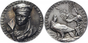Germany - Empire Breslau "The Death of Manfred Freiherr von Richthofen" Silver Medal 1918
Kienast 288; Kaiser 838; Zetzmann 6037; Silver 19.56 g.; by...