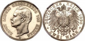 Germany - Empire Hessen 2 Mark 1898 A Proof NGC PF62
KM# 368; J# 72; Silver, Proof; Ernst Ludwig