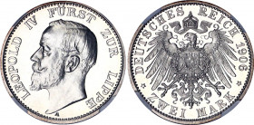 Germany - Empire Lippe-Detmold 2 Mark 1906 A NGC Proof PF 63
KM# 270; Silver; Leopold IV