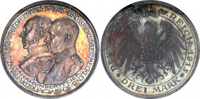 Germany - Empire Mecklenburg-Schwerin 3 Mark 1915 A Proof PCGS PR64CAM
KM# 340; J. 88; Silver; Proof; Friedrich Franz IV; 100 Years as Grand Duchy; M...