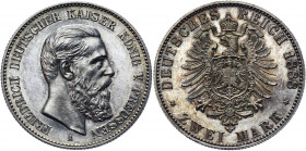 Germany - Empire Prussia 2 Mark 1888 A Proof
KM# 510; J. 98; Silver 11.09 g.; Friedrich III; Mint: Berlin; Proof