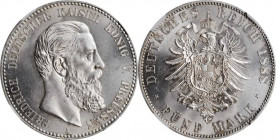 Germany - Empire Prussia 5 Mark 1888 A NGC MS 64
KM# 512, J. 99; Friedrich III. Silver, UNC, full luster.