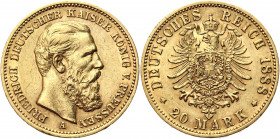 Germany - Empire Prussia 20 Mark 1888 A
KM# 515; J. 248; Gold (.900) 7.93 g.; Friedrich III; Mint: Berlin; AUNC