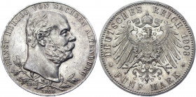 Germany - Empire Saxe-Altenburg 5 Mark 1903 A Commemorative Issue
KM# 40; J. 144; Silver 27.75 g.; Ernst I; 50th Anniversary of the Reign of Ernst I;...