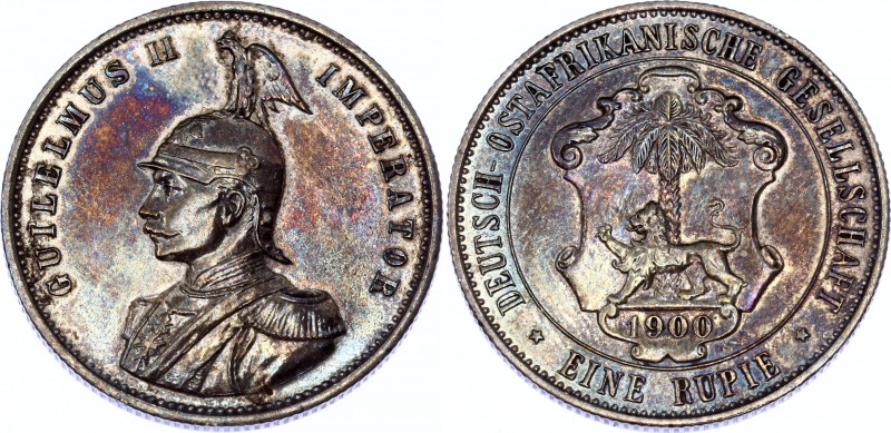 German East Africa 1 Rupie 1900
KM# 2; Silver; Wilhelm II; UNC with nice toning