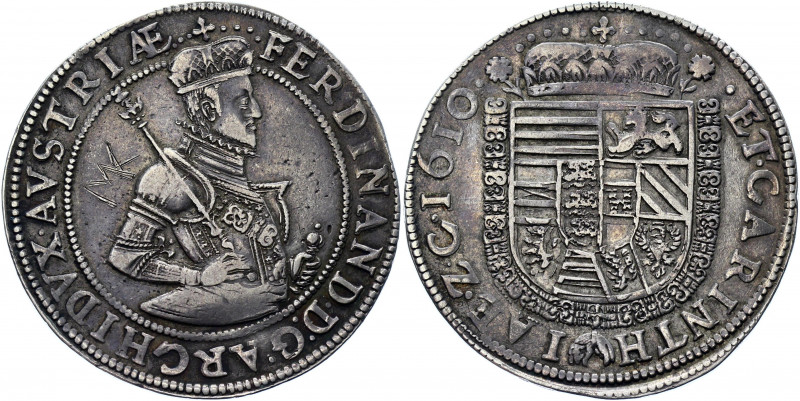 Austria Carinthia 1 Taler 1610
KM# 24; Dav. 3318; Silver 27.92 g.; Ferdinand; M...