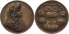 Austria Bronze Victory Medal "the Victory at Sicklos against the Turks" 1687
Hohenkubin 164; Mont. 1058; Bronze 32.56 g.; by G. Hautsch; Leopold I (1...